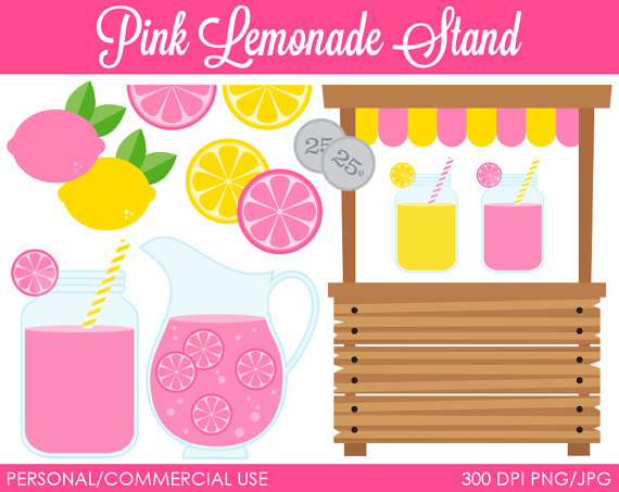 Pink Lemonade Stand Clipart - Digital Clip Art Graphics for ...