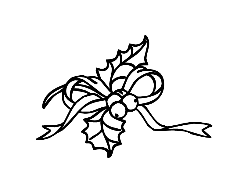 Foliage Themed Christmas Coloring Pages