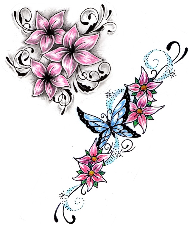 dragonfly buterfly flower design by Shadow3217 on deviantART
