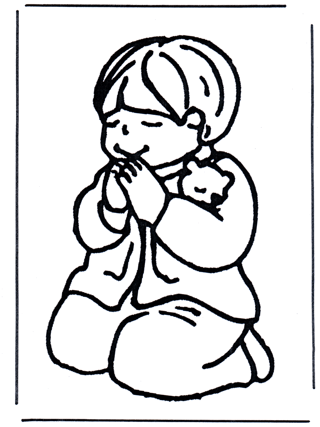 Children Praying Coloring Page