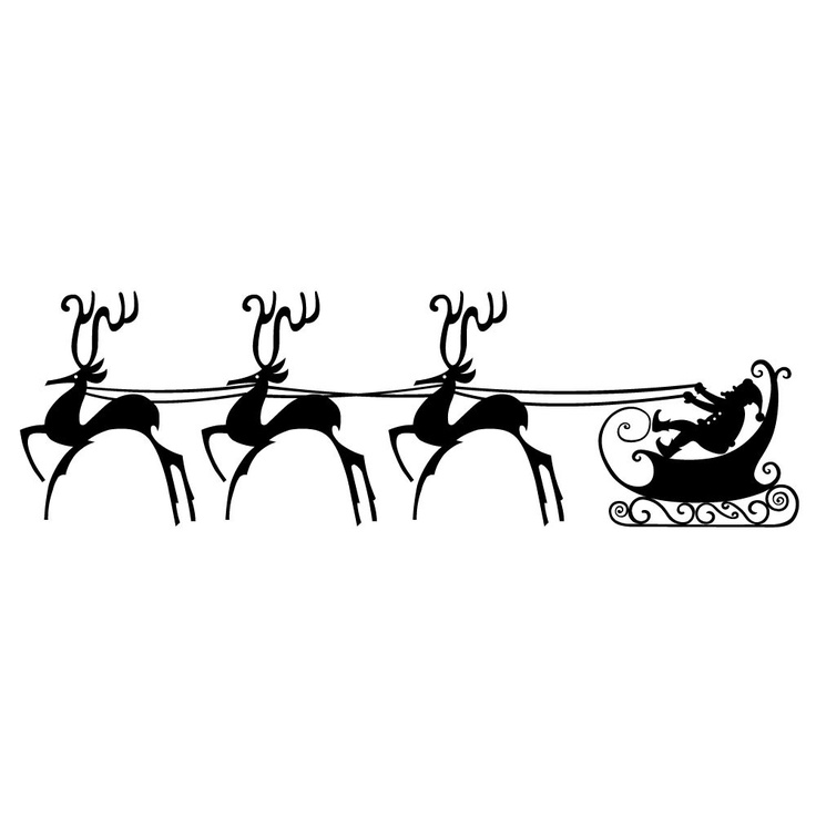 Vinyl Wall Decal Sticker Art - Santas Sleigh- Christmas Decoration - …