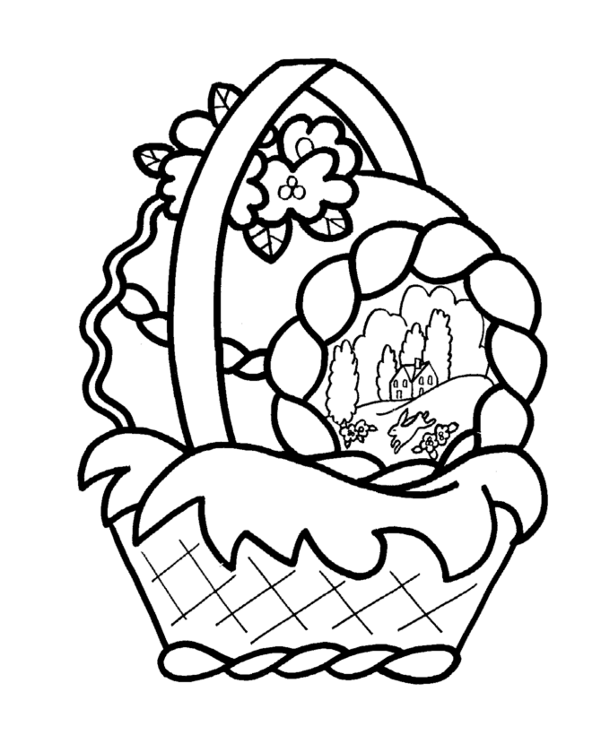 Easter Egg Coloring Pages | BlueBonkers - Cute Easter Basket ...