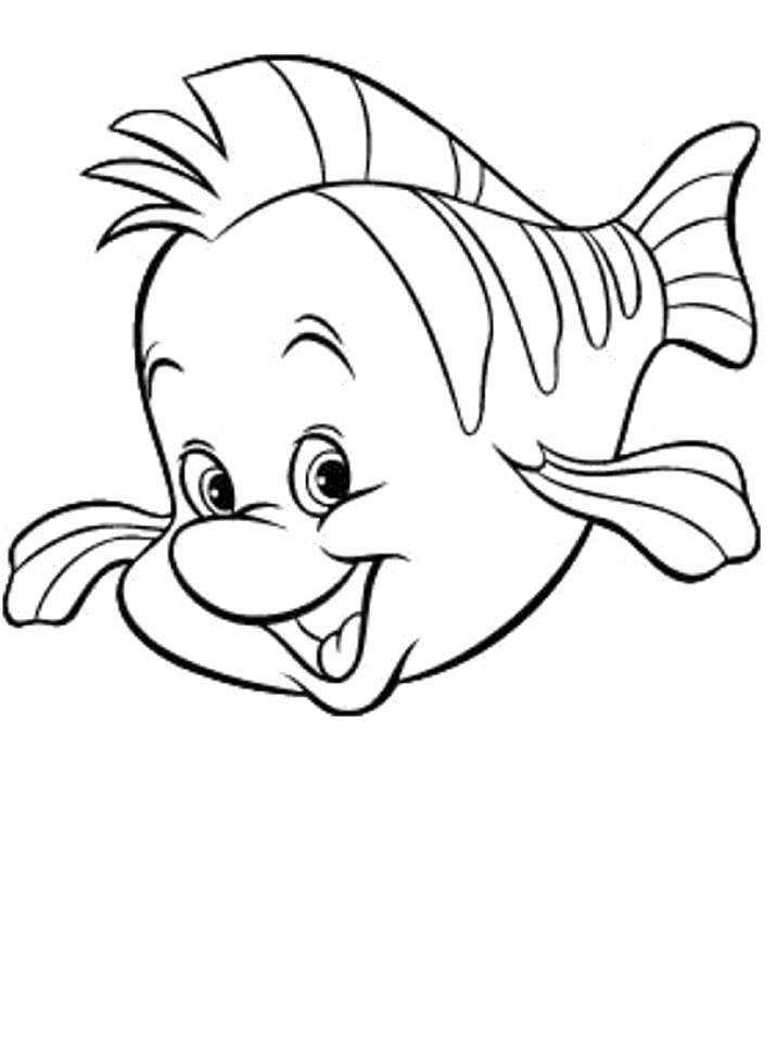 Disney Cartoons Flouder Fish Coloring pictures 2010