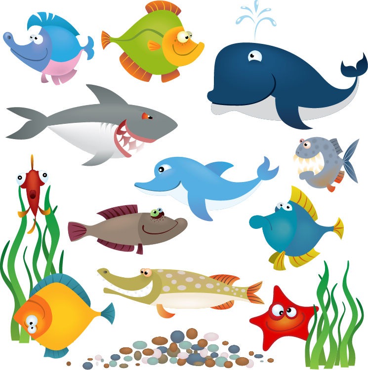 Sea Animals Vector Set | Free Vector Graphics | All Free Web ...