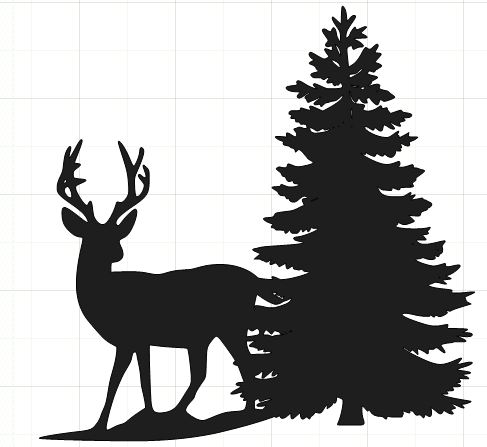 HAPPY2BSCRAPPIN': Deer Silhouette with tree