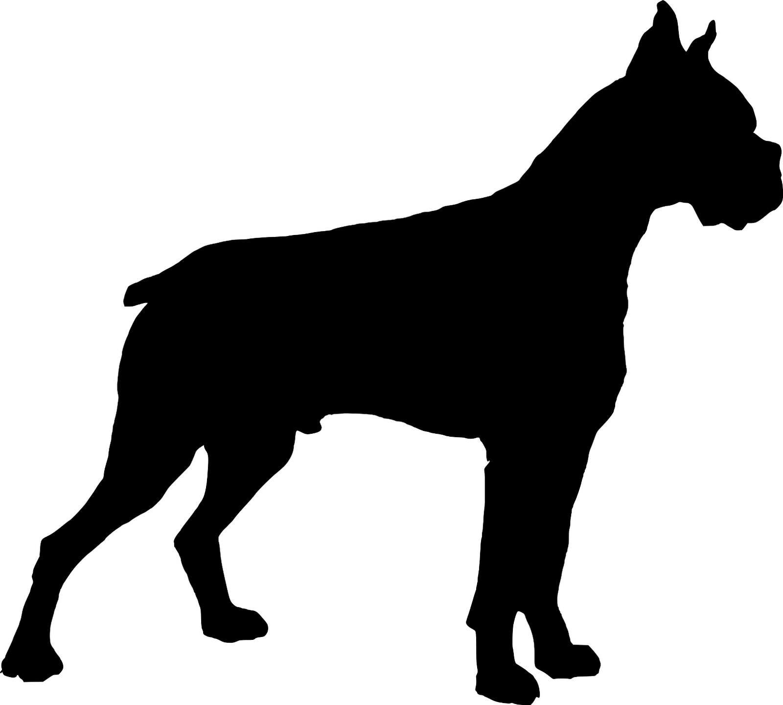 Boxer Dog Silhouette With Words - ClipArt Best