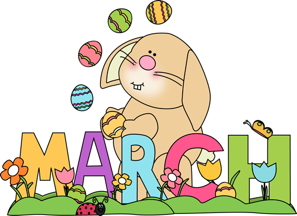 Month of March Easter Bunny Clip Art - Month of March Easter Bunny ...