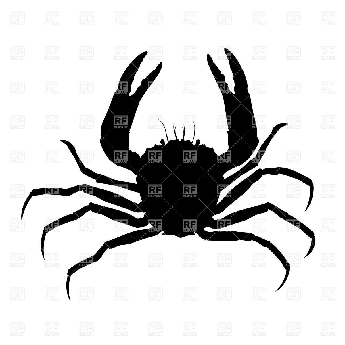 Crab silhouette, Plants and Animals, download Royalty-free vector ...
