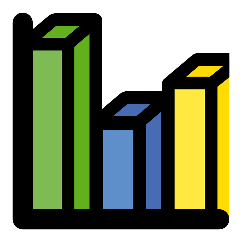 Clipart - primary chart bar 3d