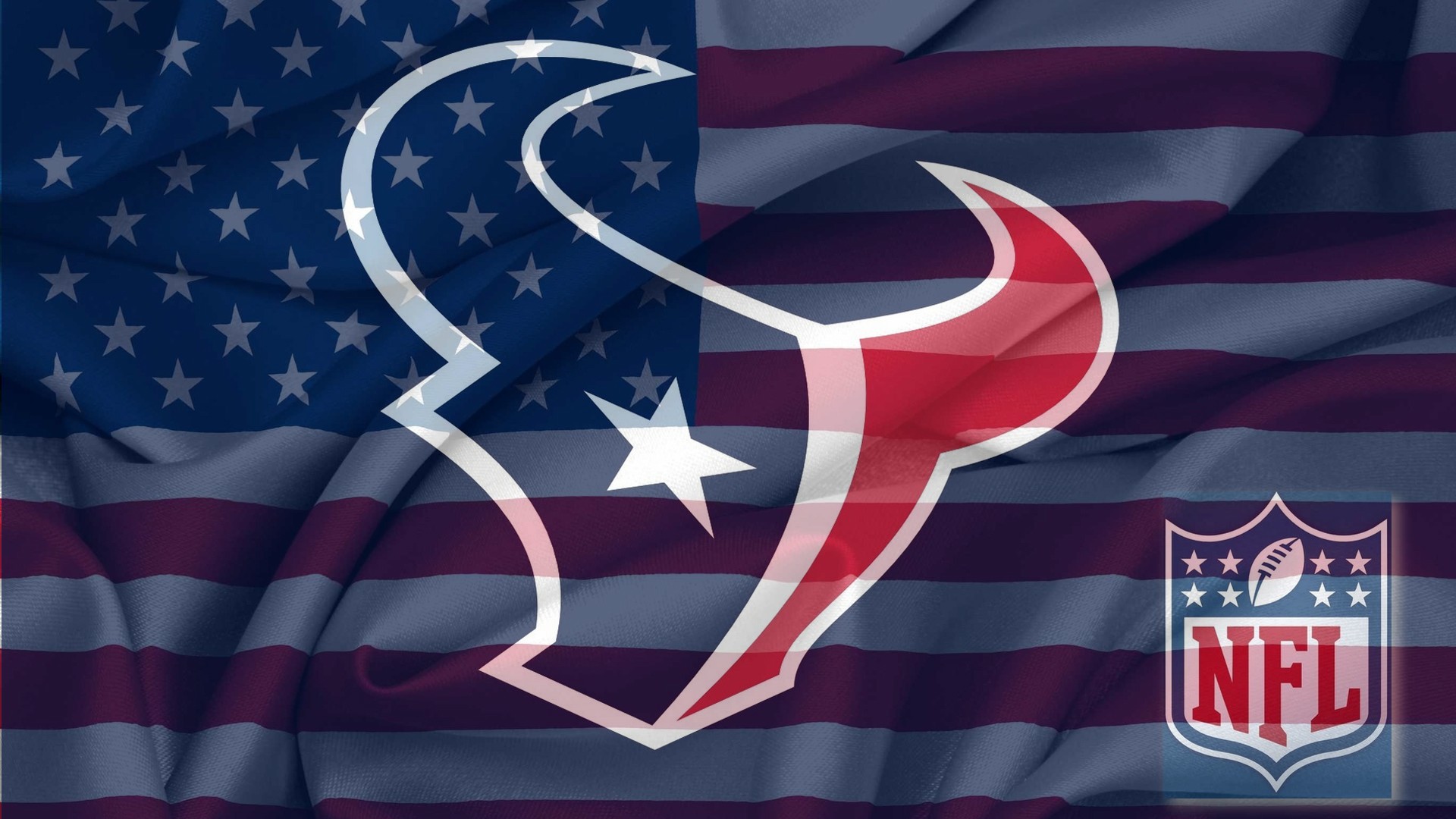 NFL Houston Texans Logo With NFL Logo On USA American Flag ...
