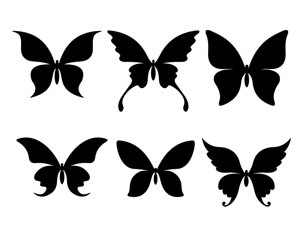 LARGE free Butterfly Silhouettes - in solid black | Flickr - Photo ...