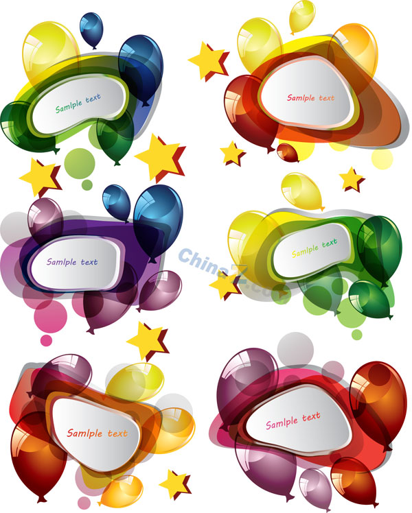 Colorful balloon border vector material – Over millions vectors ...