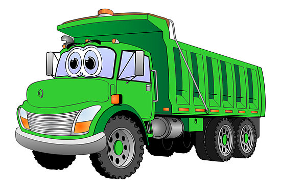 Green Dump Truck 3 Axle Cartoon" by Graphxpro | Redbubble