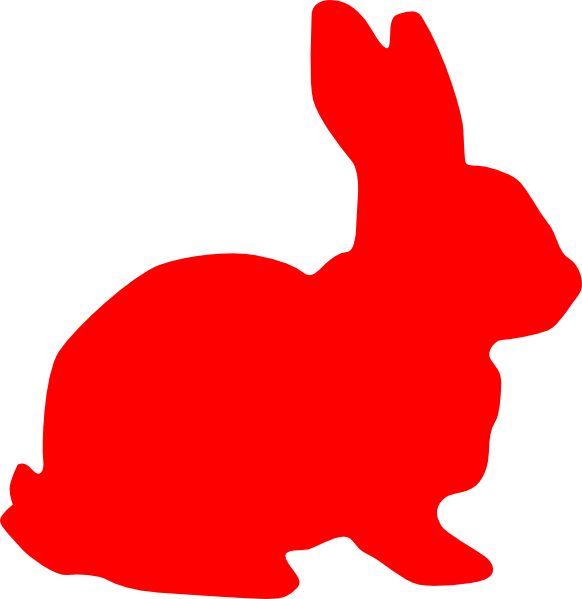 Red Rabbit Silouette clip art - vector clip art online, royalty ...
