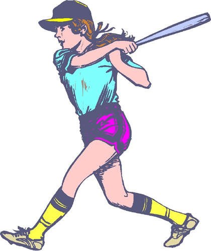 Softball Player Clipart - Cliparts.co