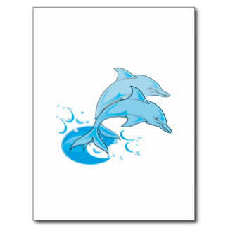 Dolphins Jumping Out Of Water Postcards & Postcard Template Designs