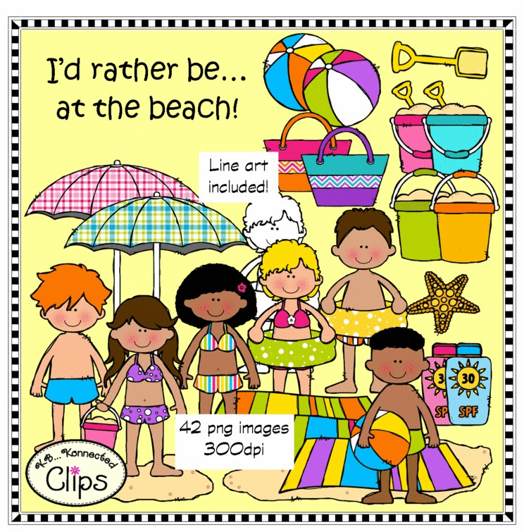 I'd rather be...at the beach! Clip Art Collection