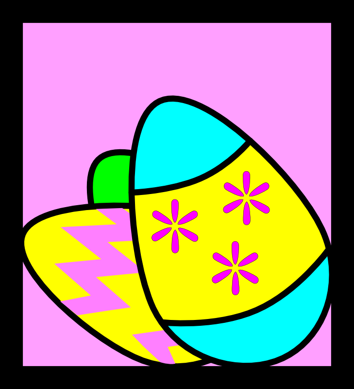 Clipart - Three Easter Eggs Framed