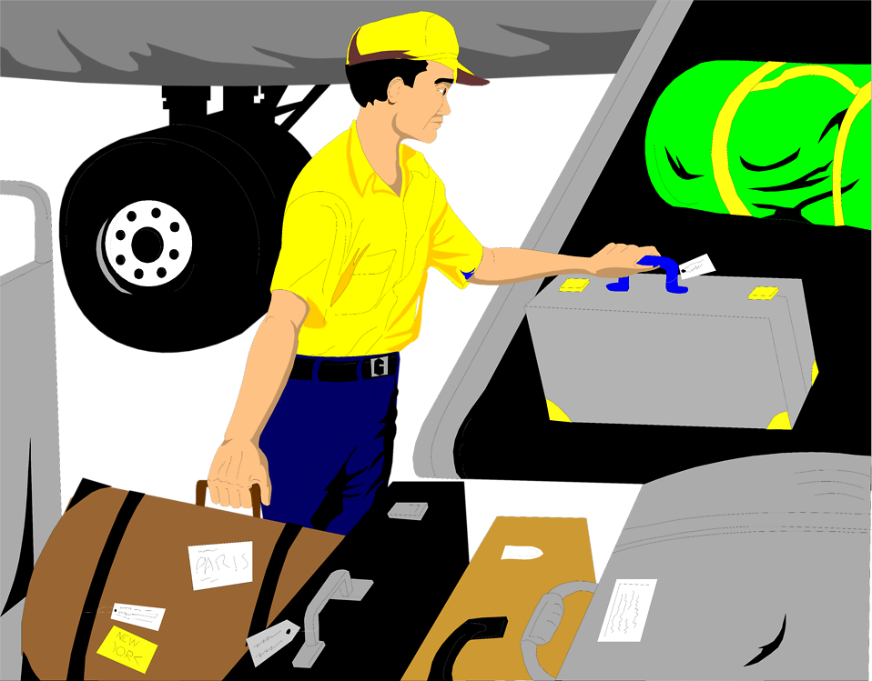 Free Stock Photos | Illustration of a baggage handler loading ...