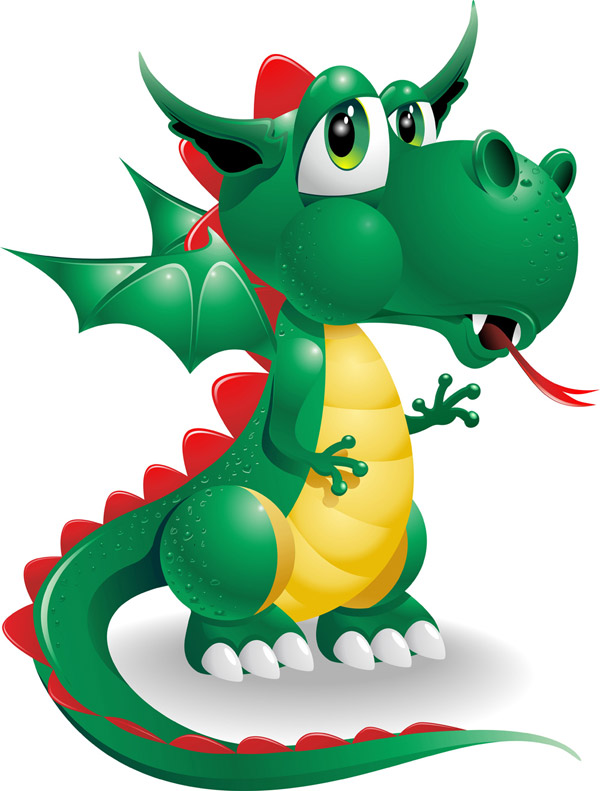 Baby Dragon cartoon image of vector graphics | Vector cartoon ...
