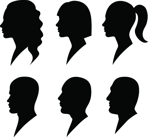 Creative man and woman silhouettes vector set 05 - Vector People ...