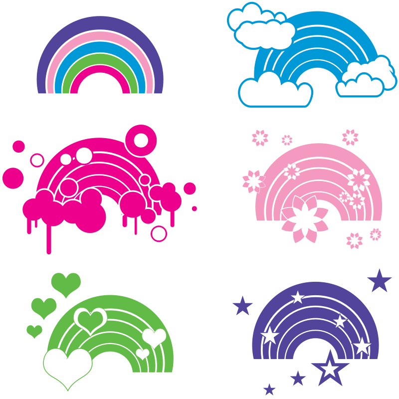 Clipart - Rainbow embellishments