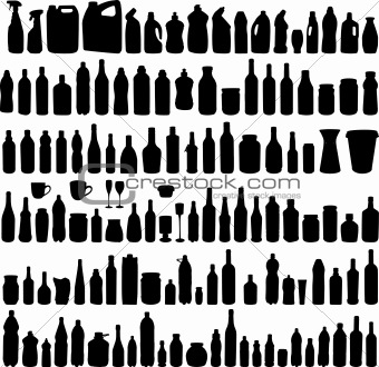 Image 2118925: Vector collection of bottle silhouettes from ...
