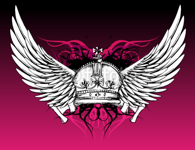 Pink Tribal Crown & Wings" Stock image and royalty-free vector ...