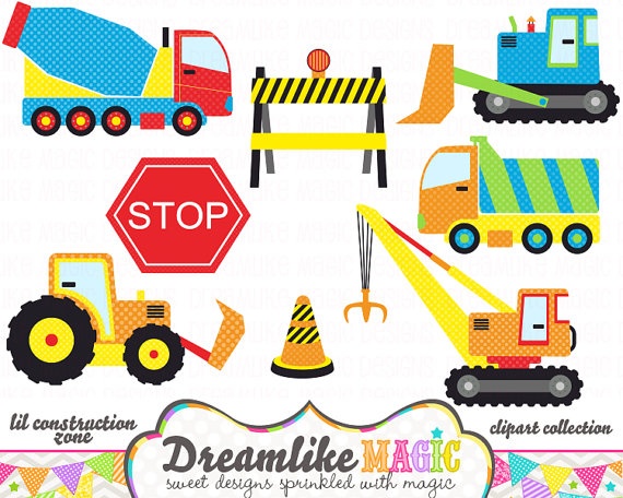 Lil Construction Zone Clipart- Clipart for Personal or Commercial Use