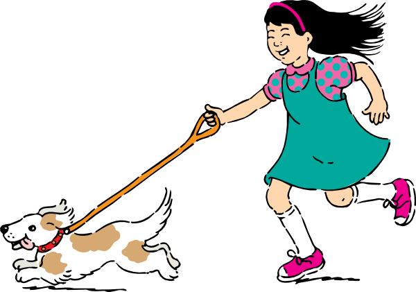 Walking Dog clip art Free Vector / 4Vector
