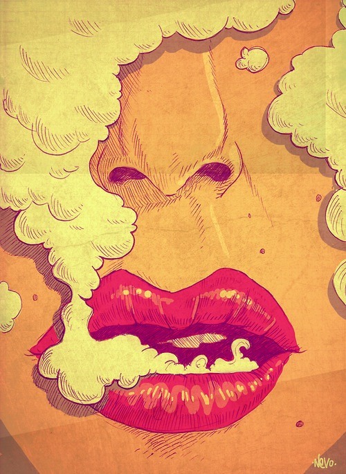 drawing art girl Cool dope weed smoke cartoon kush high stoner ...