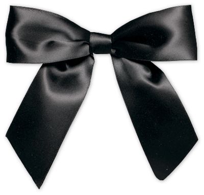 Gift Wrap Bows | Black Pre-Tied Satin Bow | BOW261-39 by Bags & Bows