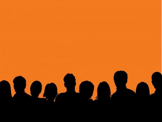 Silhouette of a crowd of people - Kirsty Pargeter as art print or ...
