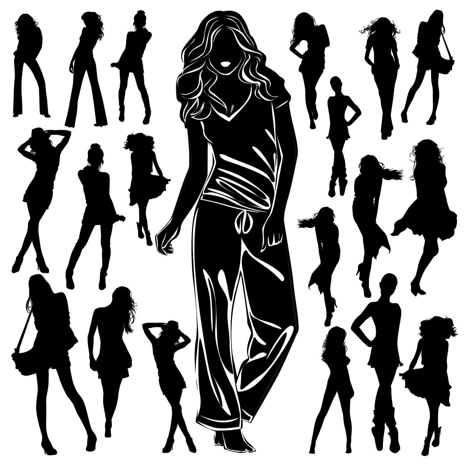 Silhouettes of Beautiful Women in Vector Format - Web Design Blog ...