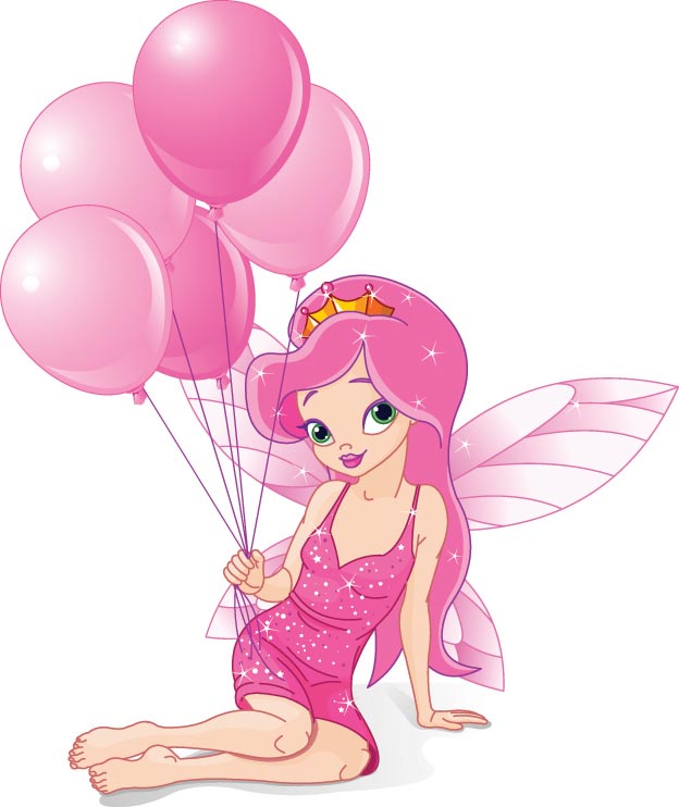 fairy-princess-in-pink-cartoon ...