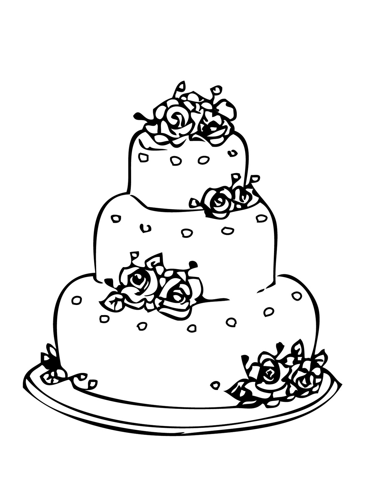 wedding cake coloring page for drawing 1 | Kimmiebee