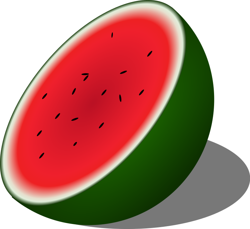 Free Sliced Watermelon in Half Clip Art