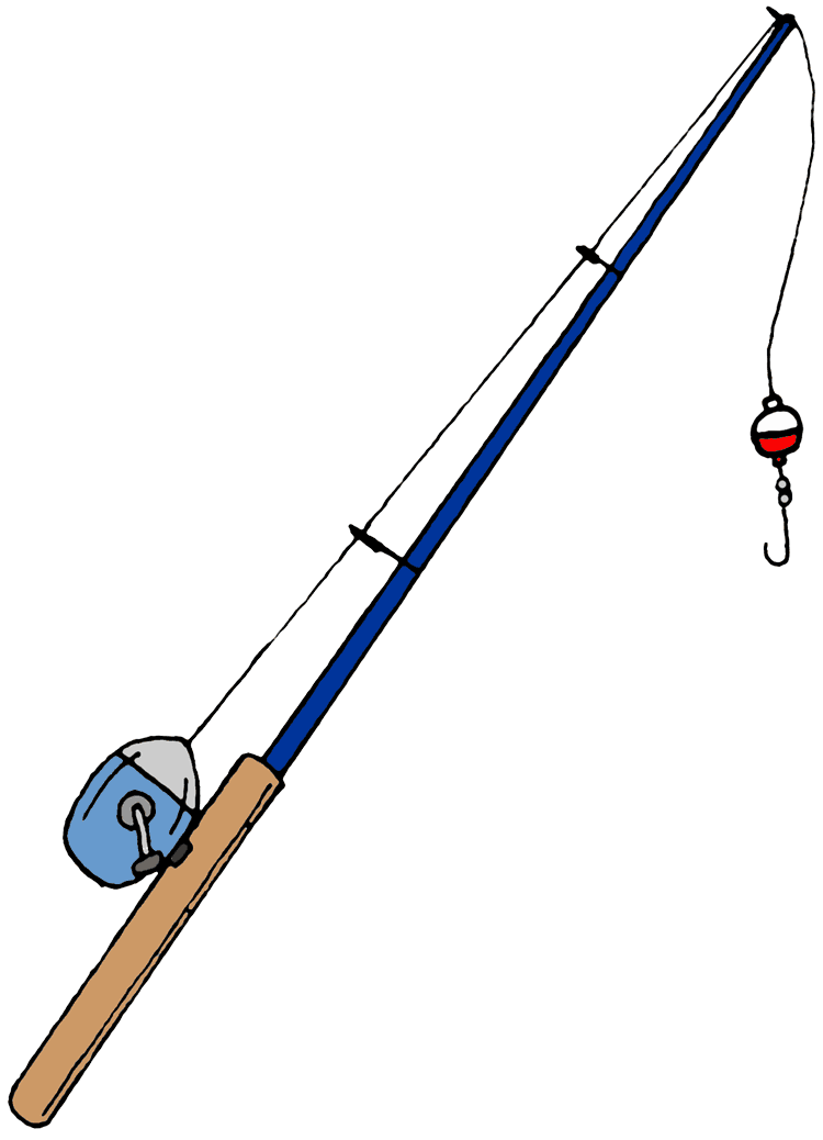 fishing pole with fish clipart
