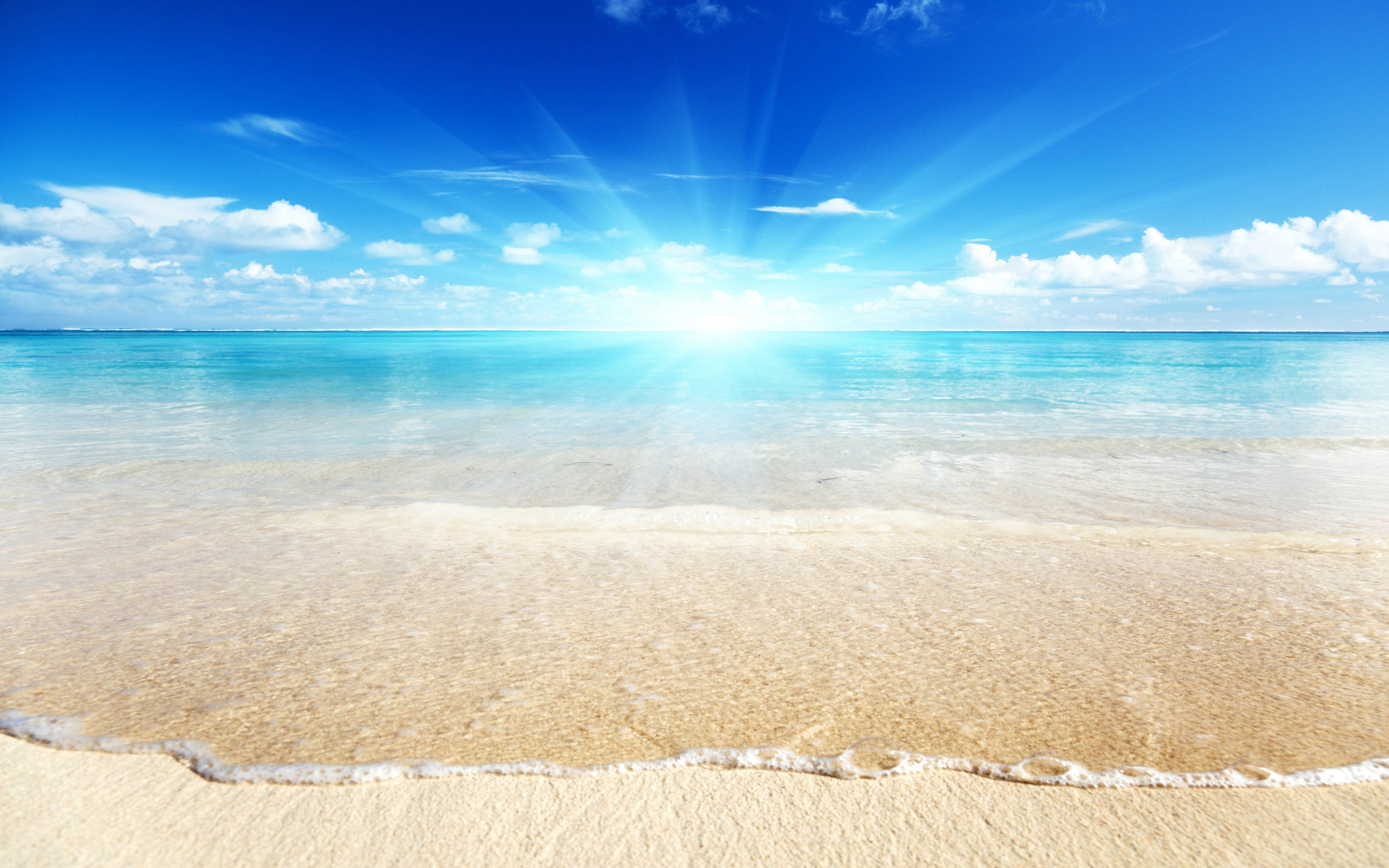 Beautiful Beach And Blue Sky Wallpaper Backgro #5541 Wallpaper ...