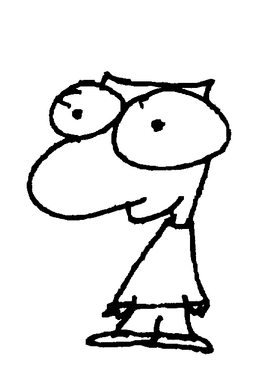 CARTOON MAN WITH BIG EYES & NOSE by Richard Hall - 837804