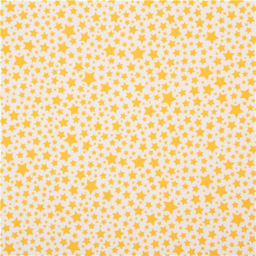 white Michael Miller fabric with many yellow stars - Dots, Stripes ...