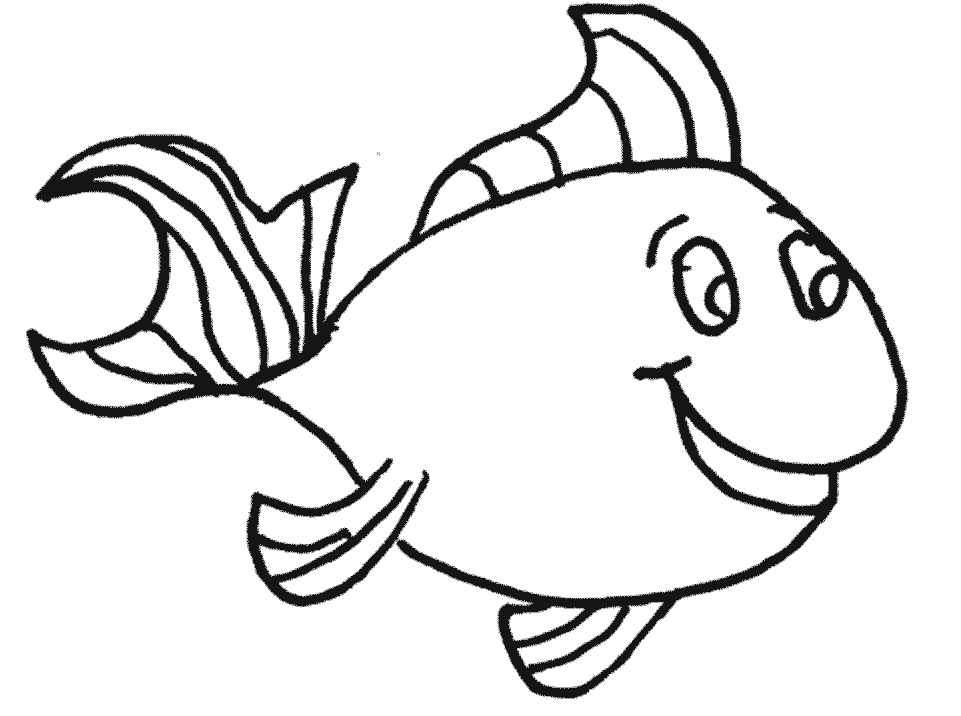 Simple Fish Outline - AZ Coloring Pages