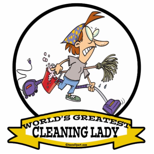 WORLDS GREATEST CLEANING LADY CARTOON STAR STICKERS | Zazzle