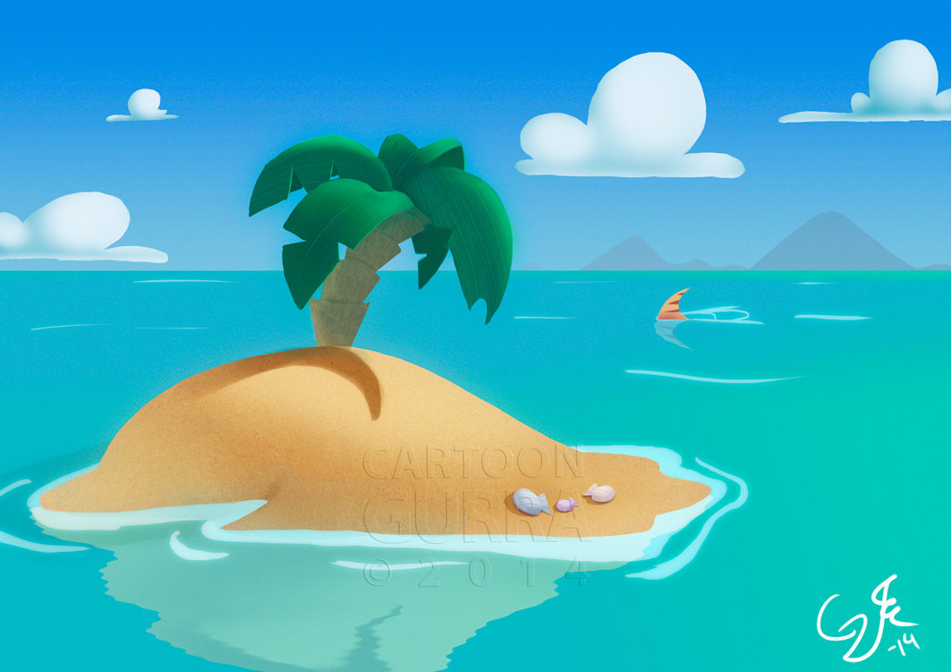 Lonely Cartoon Island by CartoonGurra on DeviantArt