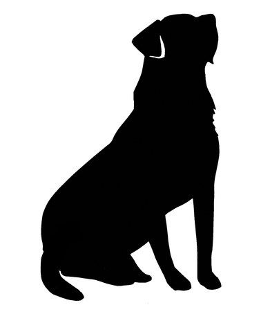 Black Sitting Labrador Retriever Temporary Tattoo - Set of 10