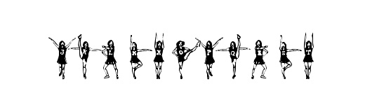 Cheerleaders Drawing | Dingbat by Fontsi.com