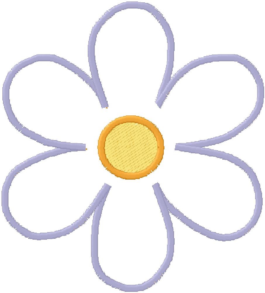 Embroidery Design Applique Simple Flower by irishandmore on Etsy