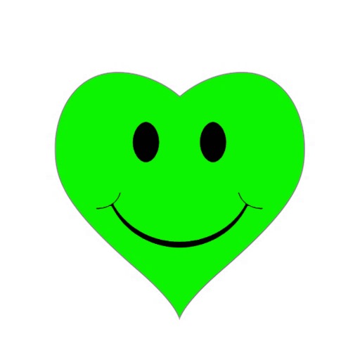 Green Smiley Face Heart Stickers | Zazzle