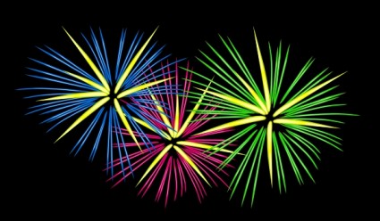 Three Colour Fireworks clip art Free vector in Open office drawing ...