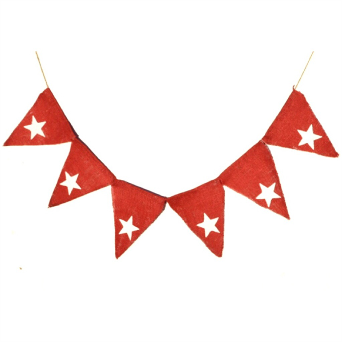 White Christmas Stars rustic shabby Red Hessian Burlap Banner ...